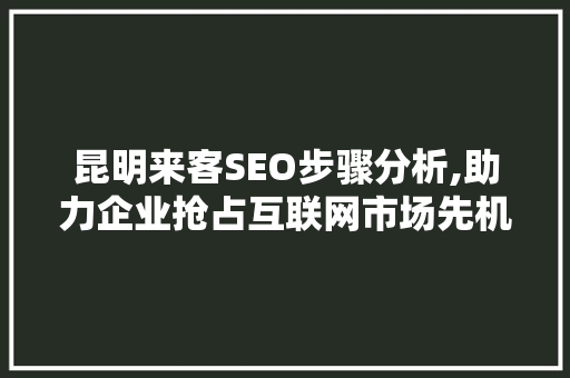 昆明来客SEO步骤分析,助力企业抢占互联网市场先机