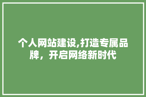 个人网站建设,打造专属品牌，开启网络新时代