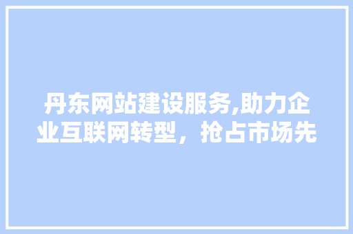丹东网站建设服务,助力企业互联网转型，抢占市场先机