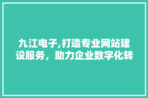 九江电子,打造专业网站建设服务，助力企业数字化转型升级  第1张