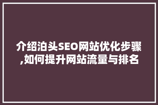 介绍泊头SEO网站优化步骤,如何提升网站流量与排名