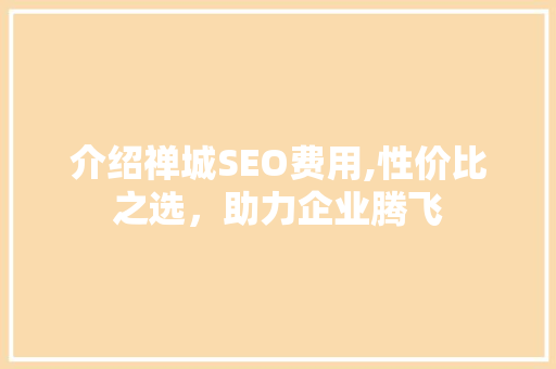 介绍禅城SEO费用,性价比之选，助力企业腾飞  第1张