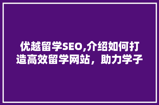 优越留学SEO,介绍如何打造高效留学网站，助力学子圆梦海外