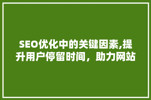 SEO优化中的关键因素,提升用户停留时间，助力网站排名