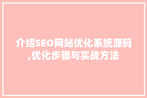 介绍SEO网站优化系统源码,优化步骤与实战方法
