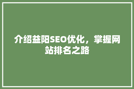 介绍益阳SEO优化，掌握网站排名之路  第1张