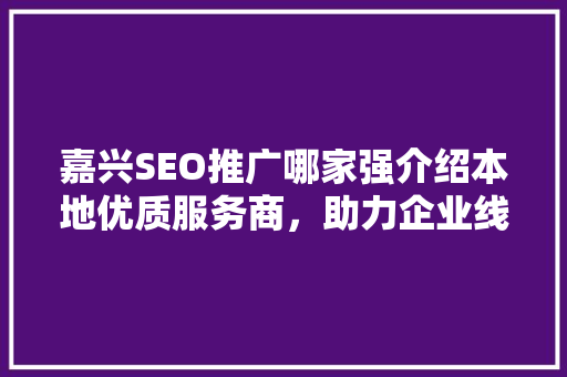 嘉兴SEO推广哪家强介绍本地优质服务商，助力企业线上腾飞  第1张
