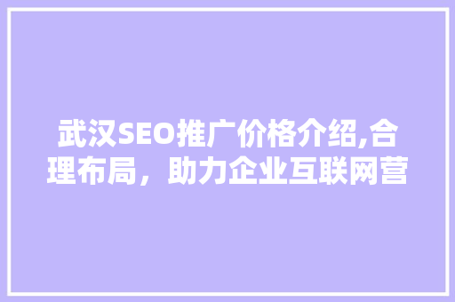 武汉SEO推广价格介绍,合理布局，助力企业互联网营销