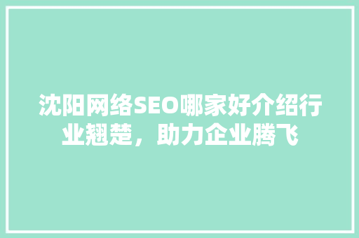 沈阳网络SEO哪家好介绍行业翘楚，助力企业腾飞