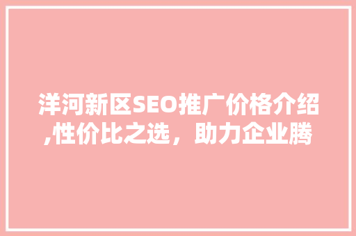 洋河新区SEO推广价格介绍,性价比之选，助力企业腾飞