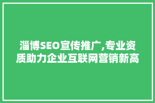 淄博SEO宣传推广,专业资质助力企业互联网营销新高度