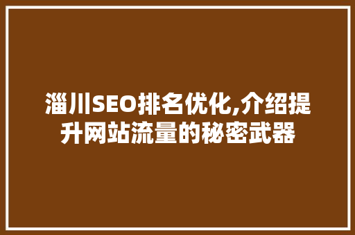 淄川SEO排名优化,介绍提升网站流量的秘密武器