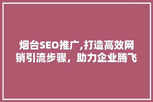 烟台SEO推广,打造高效网销引流步骤，助力企业腾飞
