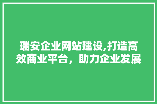 瑞安企业网站建设,打造高效商业平台，助力企业发展腾飞