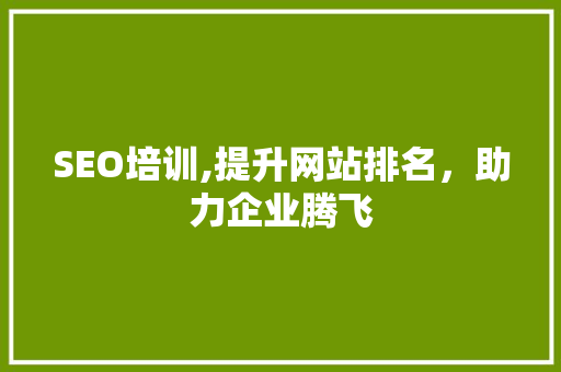 SEO培训,提升网站排名，助力企业腾飞