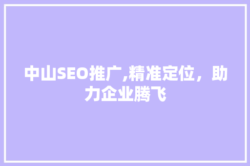 中山SEO推广,精准定位，助力企业腾飞