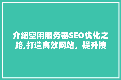 介绍空闲服务器SEO优化之路,打造高效网站，提升搜索引擎排名