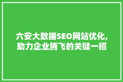 六安大数据SEO网站优化,助力企业腾飞的关键一招