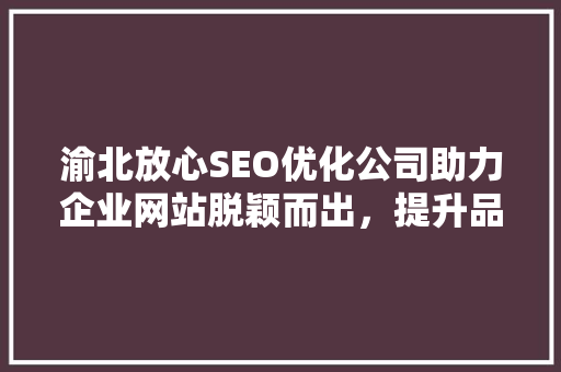 渝北放心SEO优化公司助力企业网站脱颖而出，提升品牌影响力
