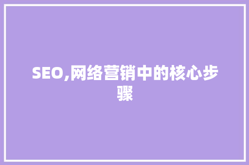 SEO,网络营销中的核心步骤