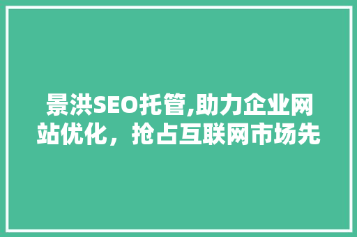 景洪SEO托管,助力企业网站优化，抢占互联网市场先机