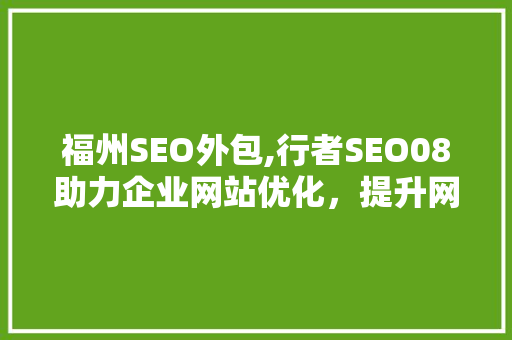 福州SEO外包,行者SEO08助力企业网站优化，提升网络竞争力