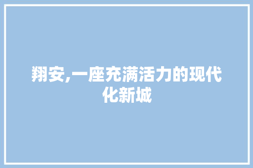 翔安,一座充满活力的现代化新城