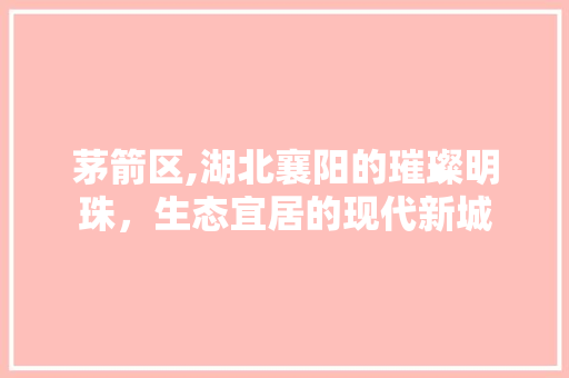 茅箭区,湖北襄阳的璀璨明珠，生态宜居的现代新城