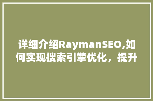 详细介绍RaymanSEO,如何实现搜索引擎优化，提升网站排名