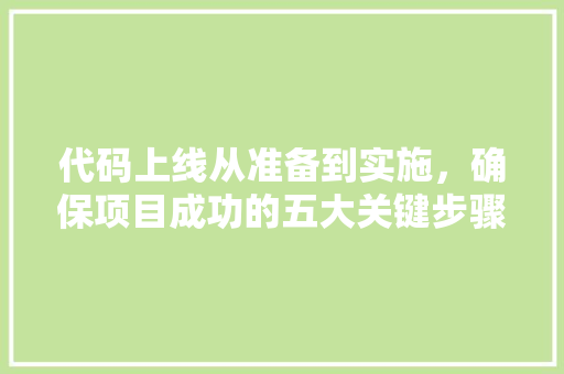 代码上线从准备到实施，确保项目成功的五大关键步骤  第1张