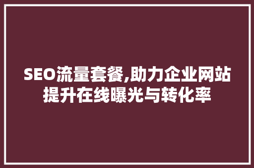 SEO流量套餐,助力企业网站提升在线曝光与转化率