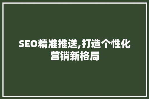 SEO精准推送,打造个性化营销新格局