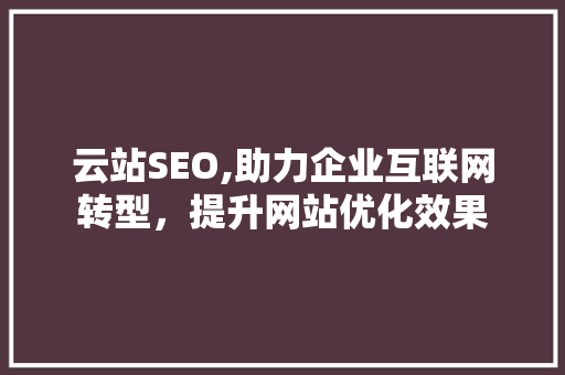 云站SEO,助力企业互联网转型，提升网站优化效果