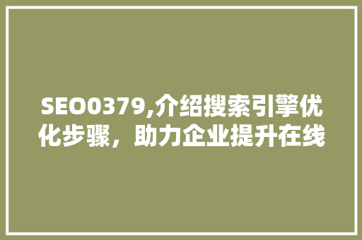 SEO0379,介绍搜索引擎优化步骤，助力企业提升在线竞争力