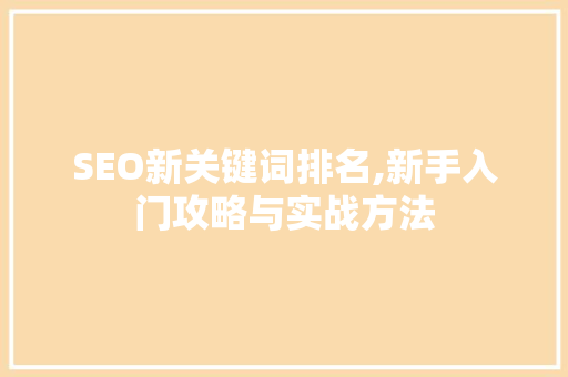SEO新关键词排名,新手入门攻略与实战方法