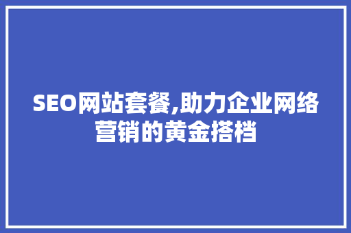 SEO网站套餐,助力企业网络营销的黄金搭档
