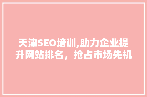 天津SEO培训,助力企业提升网站排名，抢占市场先机