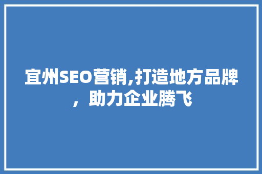 宜州SEO营销,打造地方品牌，助力企业腾飞