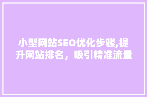 小型网站SEO优化步骤,提升网站排名，吸引精准流量