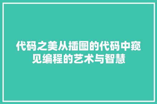 代码之美从插图的代码中窥见编程的艺术与智慧
