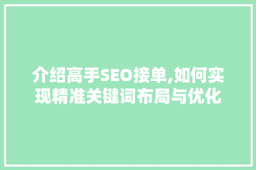 介绍高手SEO接单,如何实现精准关键词布局与优化
