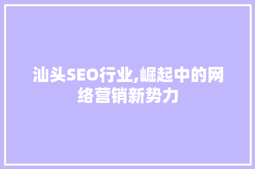 汕头SEO行业,崛起中的网络营销新势力