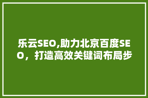 乐云SEO,助力北京百度SEO，打造高效关键词布局步骤