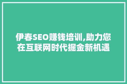 伊春SEO赚钱培训,助力您在互联网时代掘金新机遇