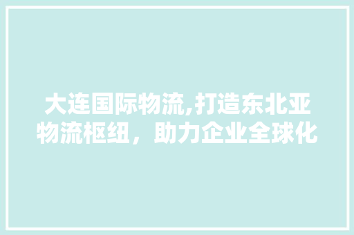 大连国际物流,打造东北亚物流枢纽，助力企业全球化发展
