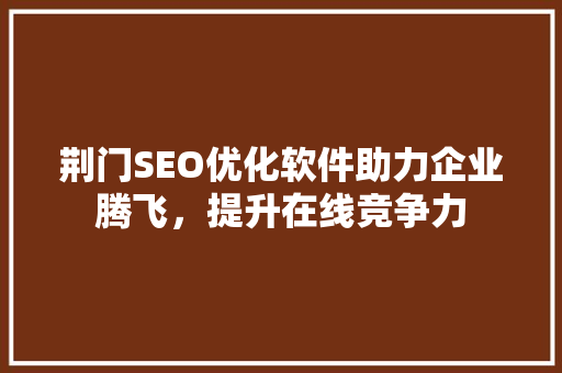 荆门SEO优化软件助力企业腾飞，提升在线竞争力
