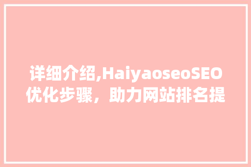 详细介绍,HaiyaoseoSEO优化步骤，助力网站排名提升