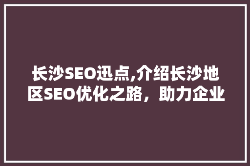 长沙SEO迅点,介绍长沙地区SEO优化之路，助力企业腾飞