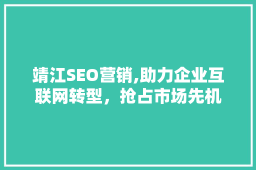 靖江SEO营销,助力企业互联网转型，抢占市场先机