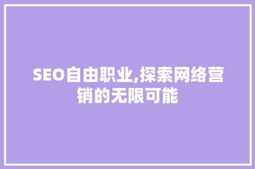 SEO自由职业,探索网络营销的无限可能  第1张